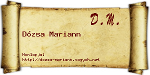 Dózsa Mariann névjegykártya